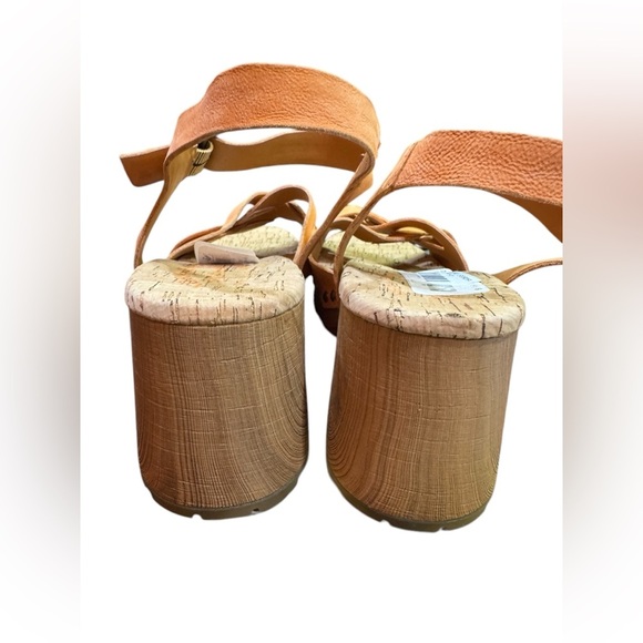 Kork Ease Tia Sandals SZ 10. Orange Leather Platform Heel. Comfy - Nonslip NWT - Picture 7 of 8